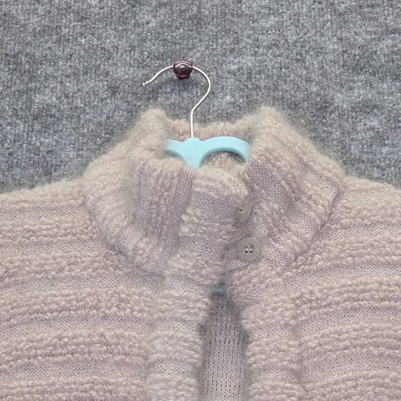 Vintage Escada Coat Womens 36 Small Beige Mohair Wool Long Knit Cardigan 80s - Picture 2 of 12